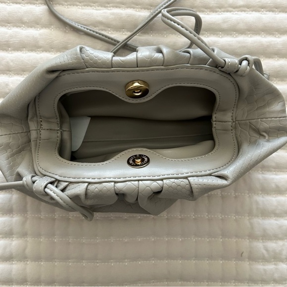 Banana Republic Soft Pouch Crossbody Bag Clutch in Grey Snake - Picture 4 of 10